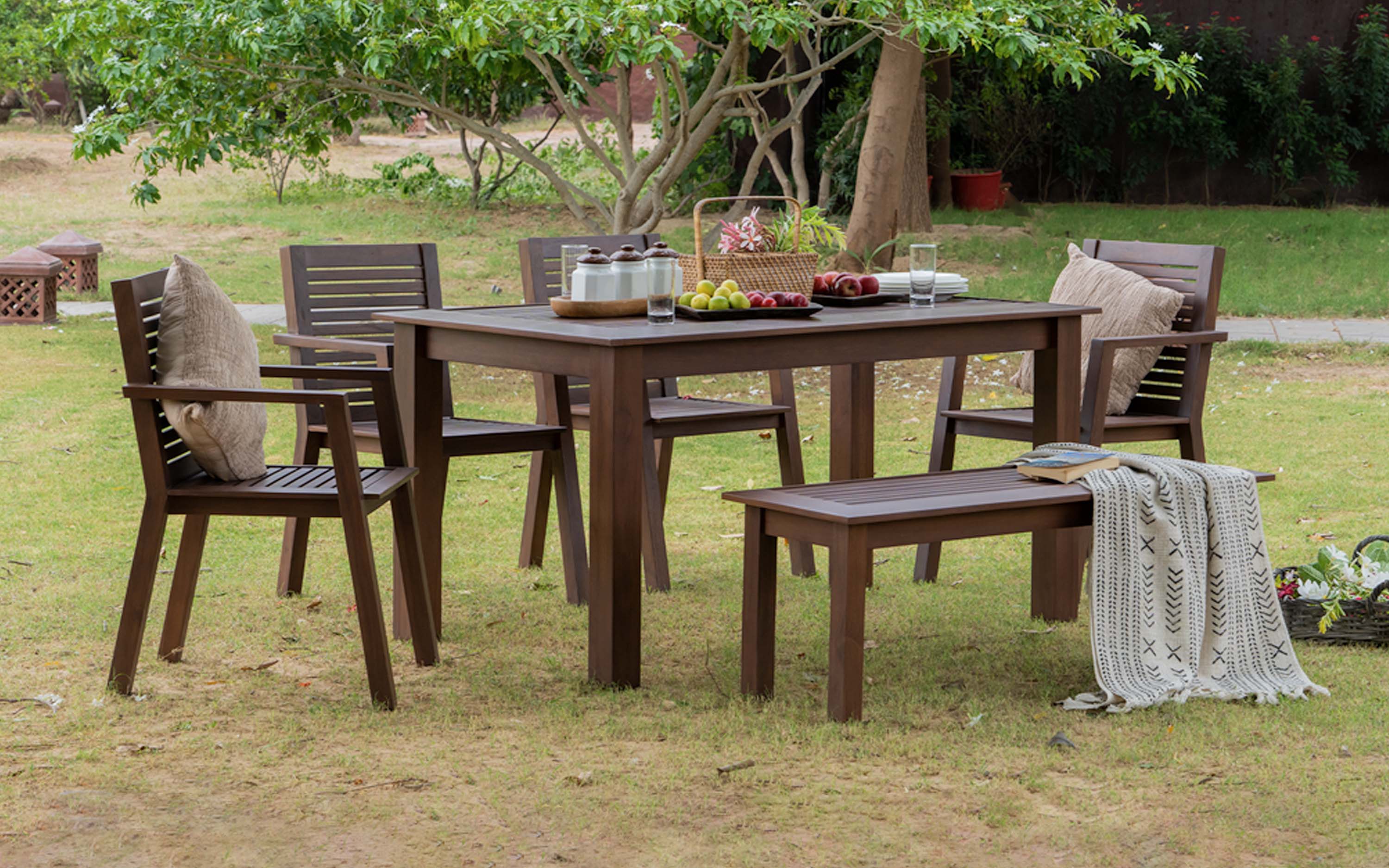 Alfresco Outdoor Dining Table Set. Unveil the ease of Stain-Free Furniture: Marvels that repel spills!